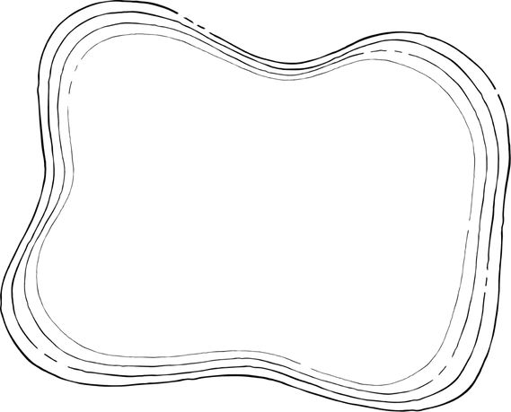 black line drawing of wavyh concentric rings, reminiscent of tree growth rings.
