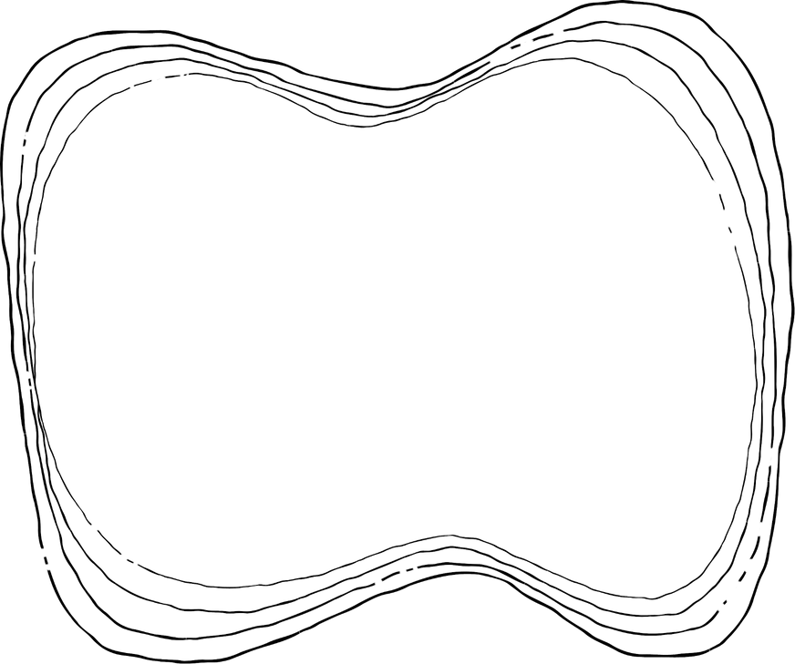 black and white line drawing of concentric rings, reminiscent of tree rings.